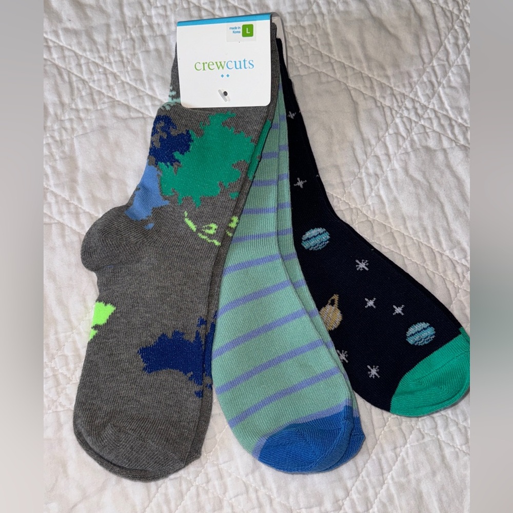 J. Cree Crewcuts Socks Children’s Size Large 3 pack